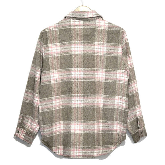 BLANK NYC Plaid Snap Front Cozy Casual Fall Winter Shacket Jacket Size M - Picture 8 of 14